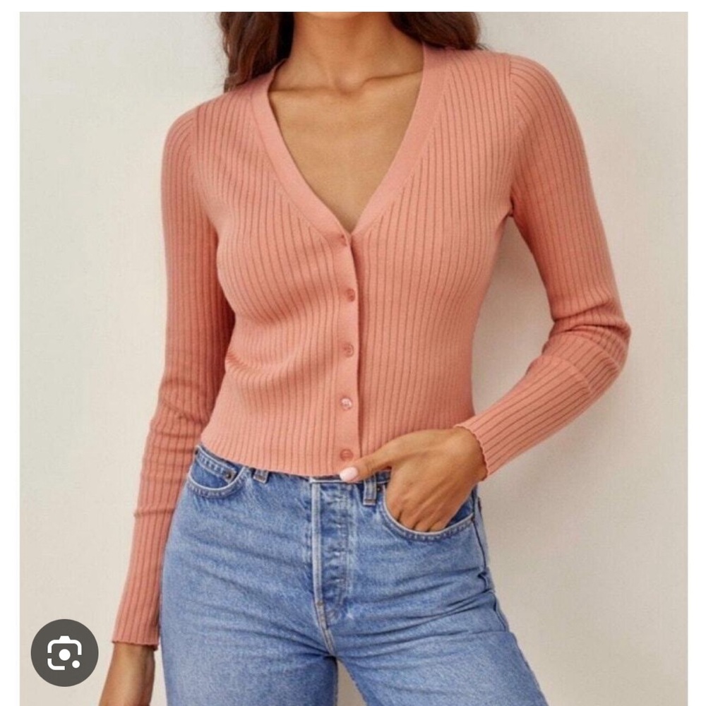 Reformation Gilda Rib Cardigan